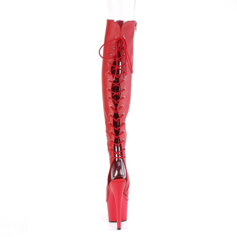 Pleaser Adore-3019 Vegan Leather Hoge Hakken Dames Rood | BELGIE BEQLFUWP