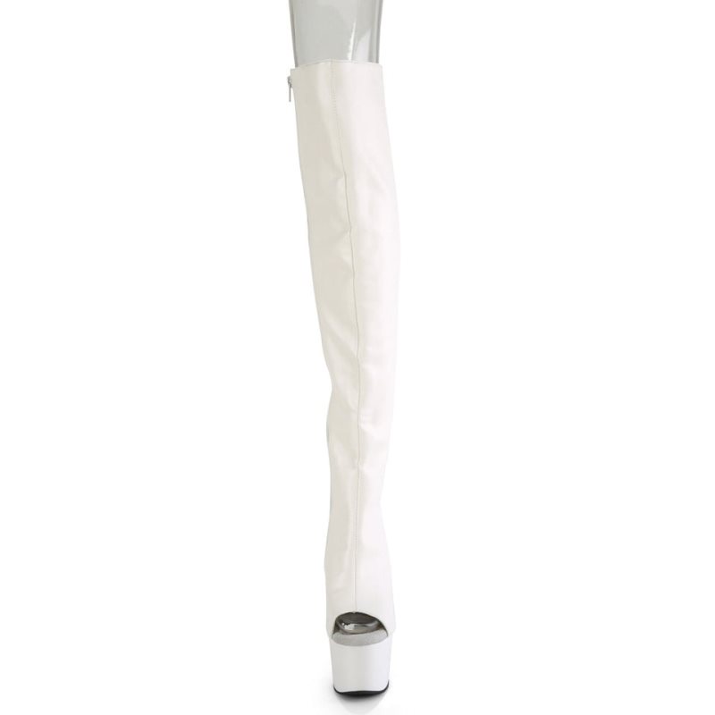 Pleaser Adore-3019 Vegan Leather Hoge Hakken Dames Wit | BELGIE BEFTXQHO
