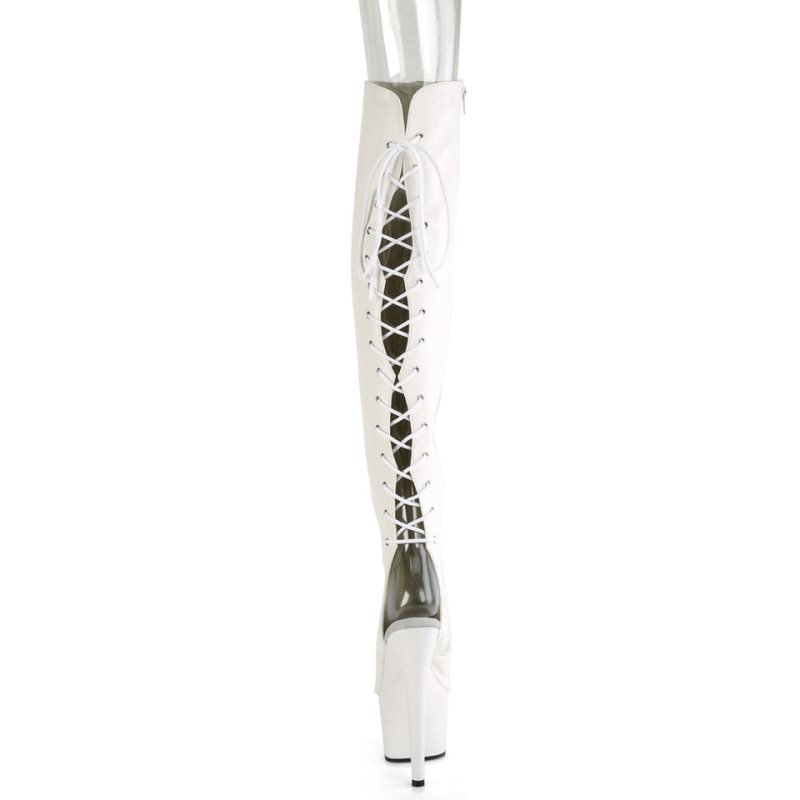 Pleaser Adore-3019 Vegan Leather Hoge Hakken Dames Wit | BELGIE BEFTXQHO