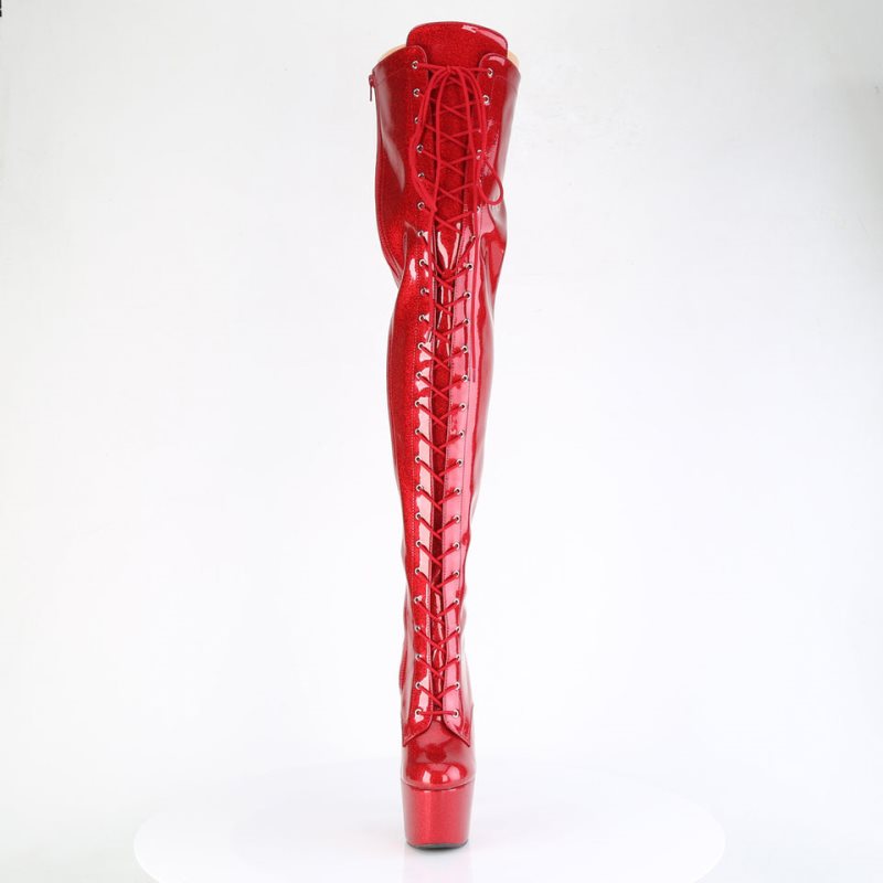 Pleaser Adore-3020GP Glitter Hoge Hakken Dames Rood | BELGIE BEEMGVJI