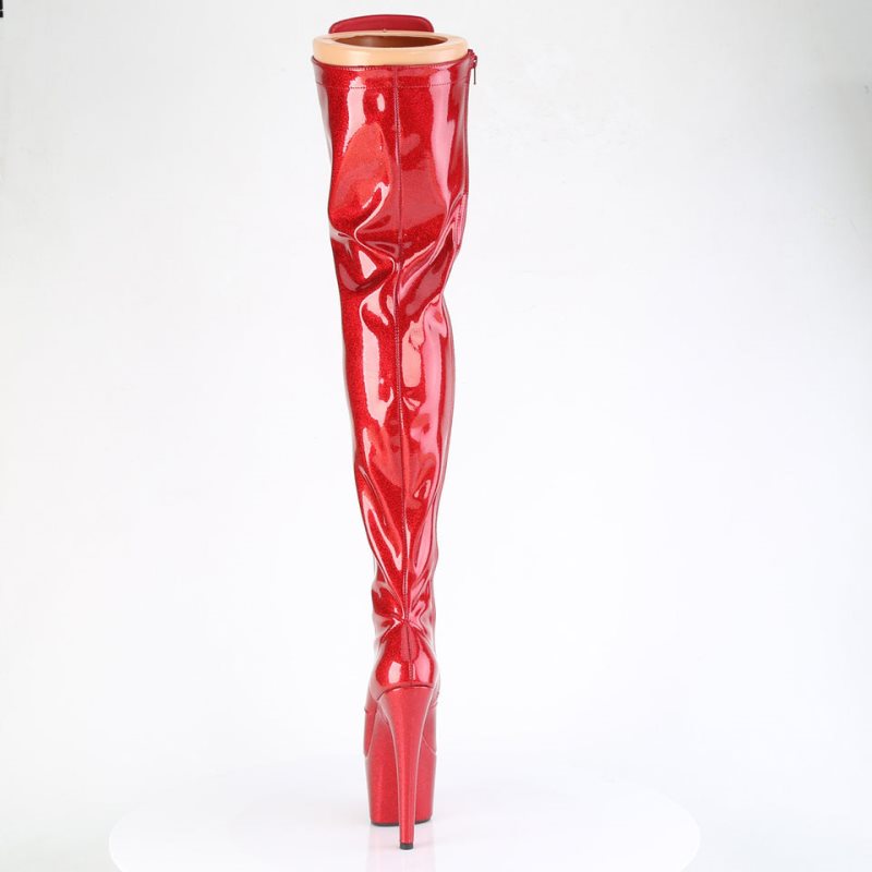Pleaser Adore-3020GP Glitter Hoge Hakken Dames Rood | BELGIE BEEMGVJI