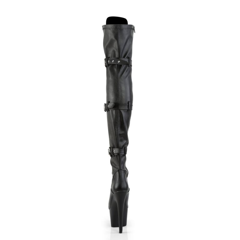 Pleaser Adore-3028 Vegan Leather Hoge Hakken Dames Zwart | BELGIE BEHBAXPT