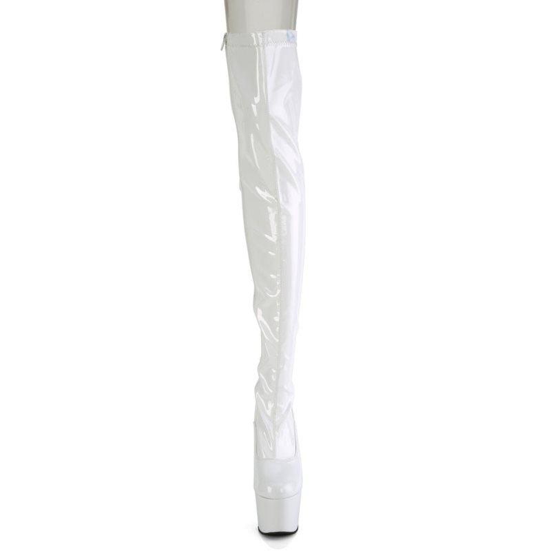 Pleaser Adore-3063 Hoge Hakken Dames Wit | BELGIE BEOFPUXB