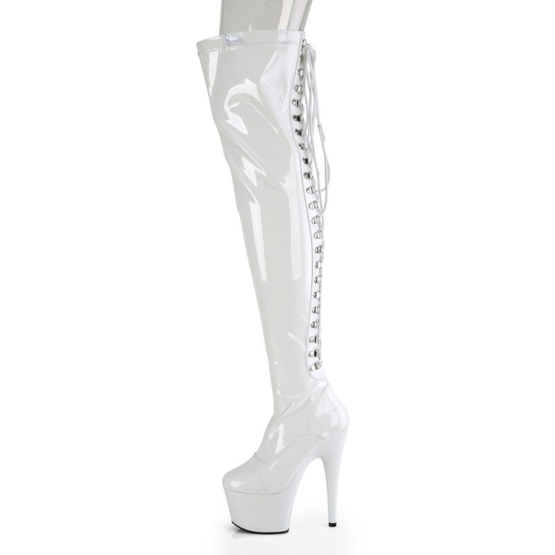 Pleaser Adore-3063 Hoge Hakken Dames Wit | BELGIE BEOFPUXB