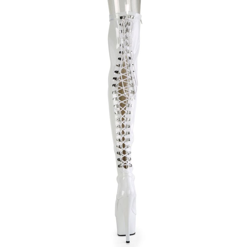 Pleaser Adore-3063 Hoge Hakken Dames Wit | BELGIE BEOFPUXB
