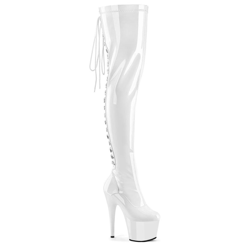 Pleaser Adore-3063 Hoge Hakken Dames Wit | BELGIE BEOFPUXB