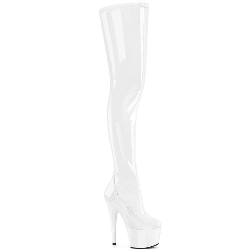 Pleaser Adore-4000 Hoge Hakken Dames Wit | BELGIE BEJHSAQX