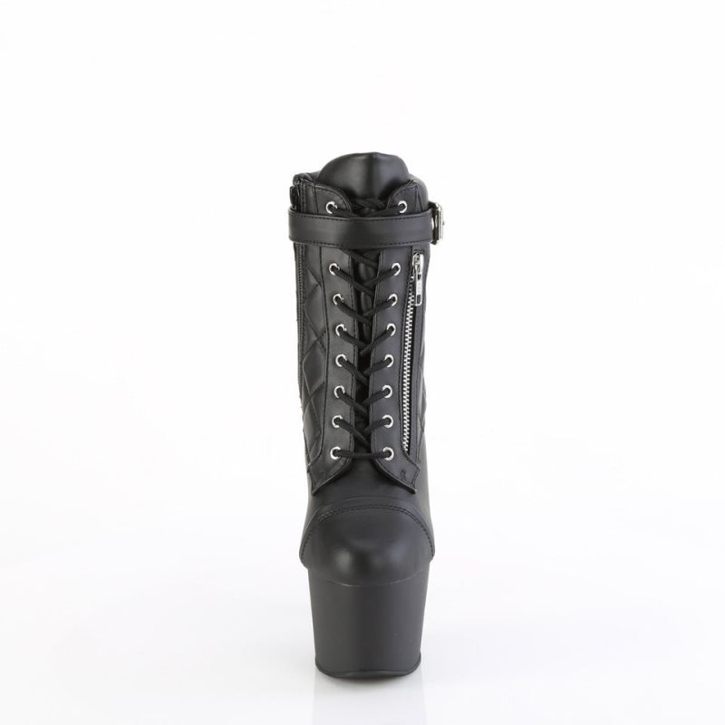 Pleaser Adore-700-05 Vegan Leather Laarzen Dames Zwart | BELGIE BEBODJLM