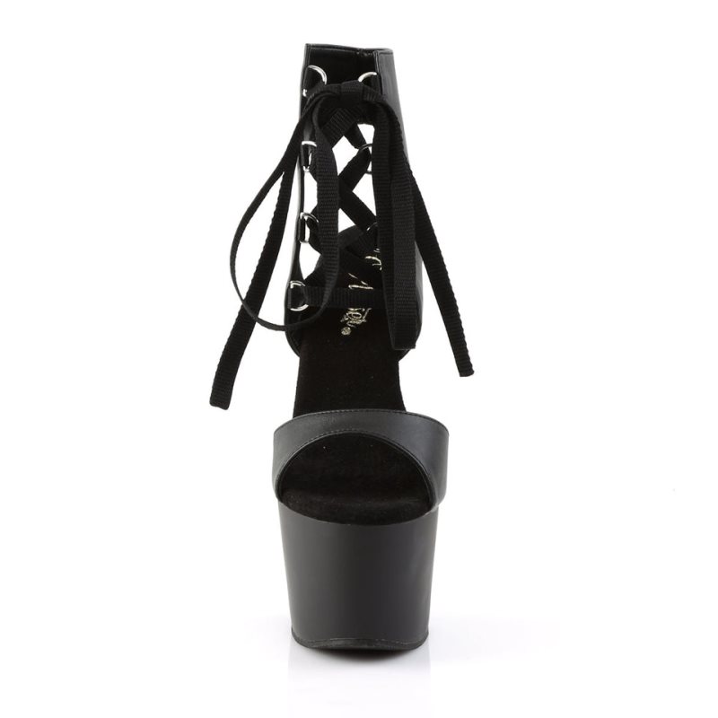 Pleaser Adore-700-14 Vegan Leather Hakken Dames Zwart | BELGIE BEBJSNQO