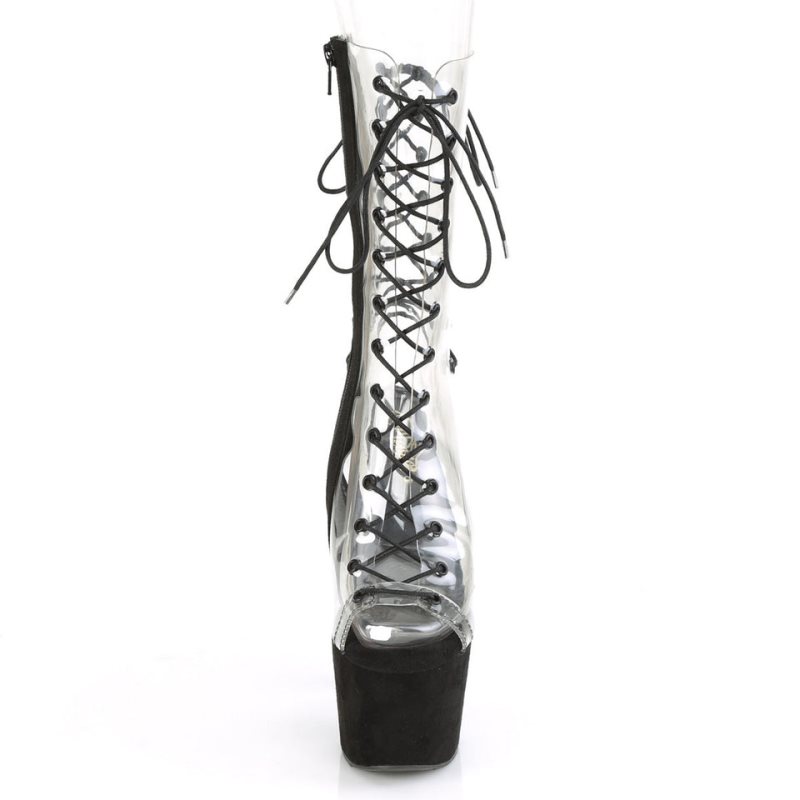 Pleaser Adore-700-60FS Suede Laarzen Dames Zwart | BELGIE BEWQYGBA
