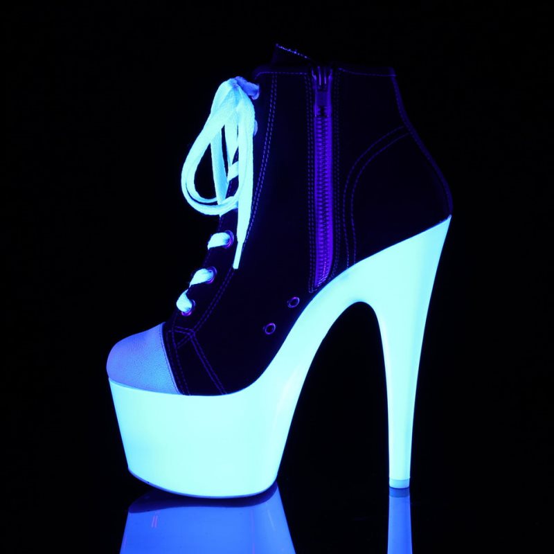 Pleaser Adore-700SK-02 Laarzen Dames Zwart Wit | BELGIE BETKDVHU