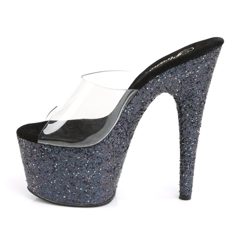 Pleaser Adore-701LG Badslippers Plateauzool Dames Zwart | BELGIE BETYCKLN