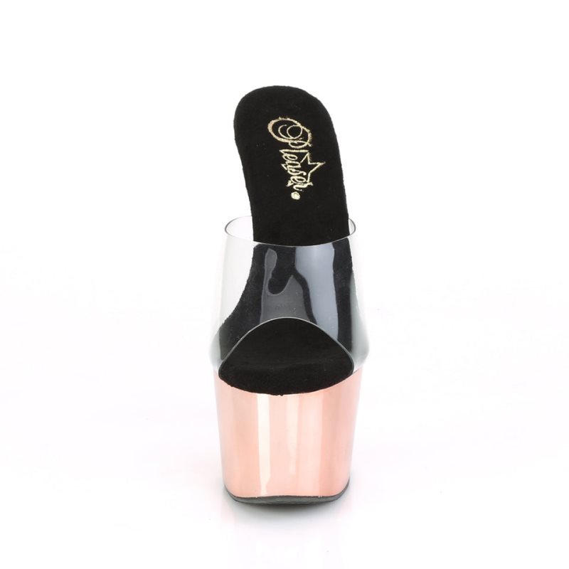 Pleaser Adore-701 Badslippers Plateauzool Dames Roze Goud | BELGIE BEYVMWGJ