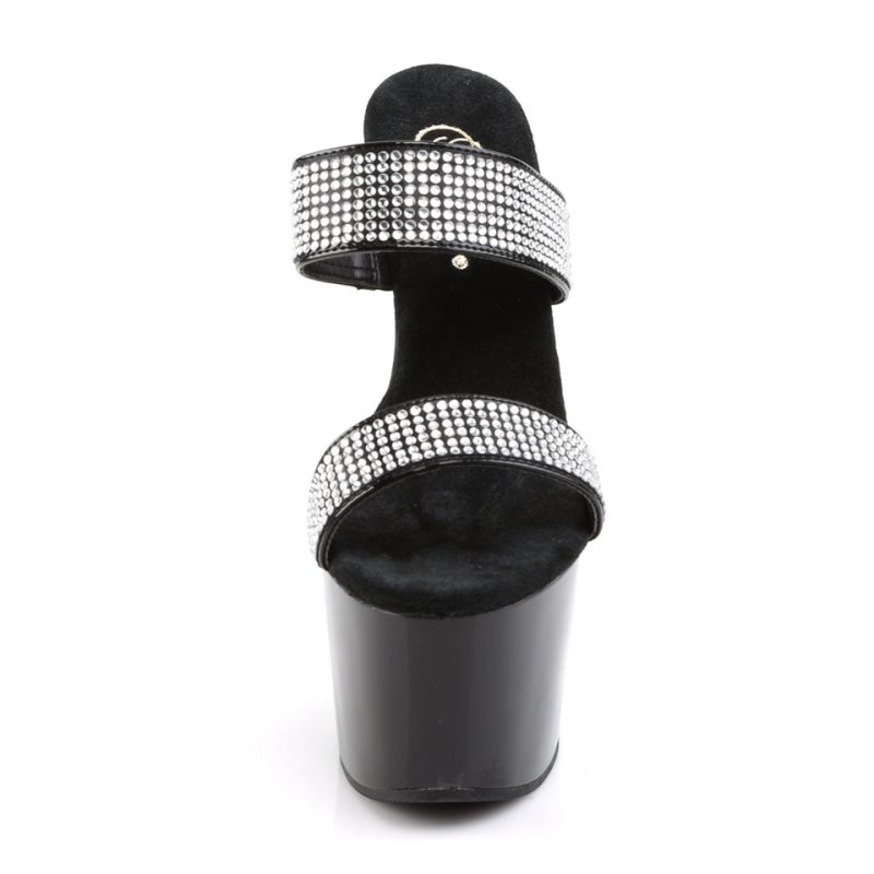 Pleaser Adore-702-2 Badslippers Plateauzool Dames Zwart | BELGIE BETBSXDI