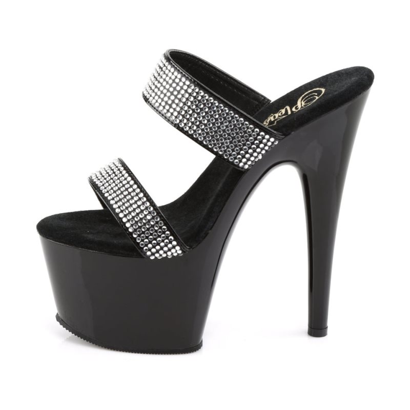 Pleaser Adore-702-2 Badslippers Plateauzool Dames Zwart | BELGIE BETBSXDI