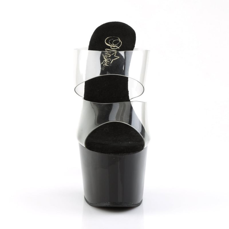 Pleaser Adore-702 Badslippers Plateauzool Dames Zwart | BELGIE BEQTRFHG