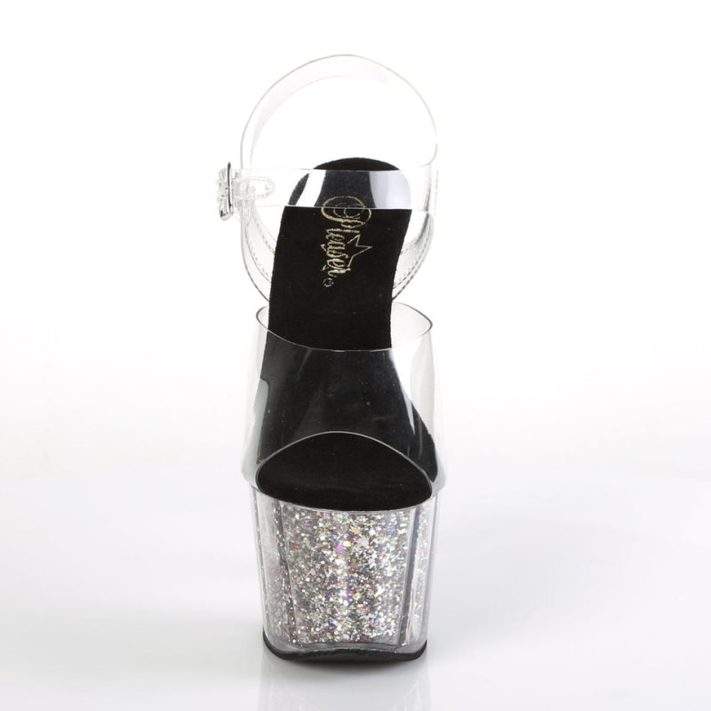 Pleaser Adore-708CG Hakken Dames Zilver | BELGIE BEDJYCSZ