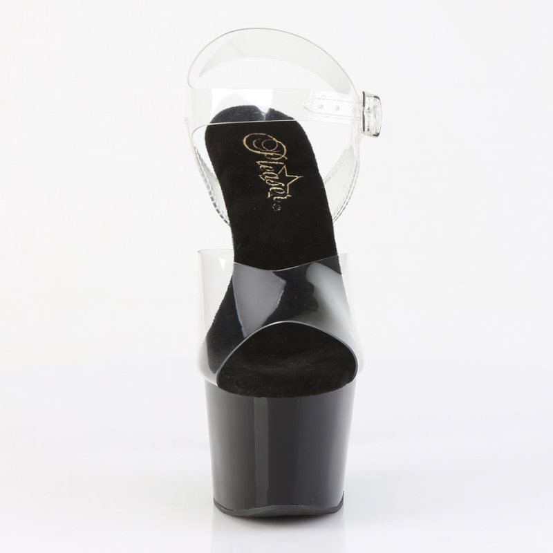 Pleaser Adore-708CRS-2 Hakken Dames Zwart Zilver | BELGIE BENIJRYT