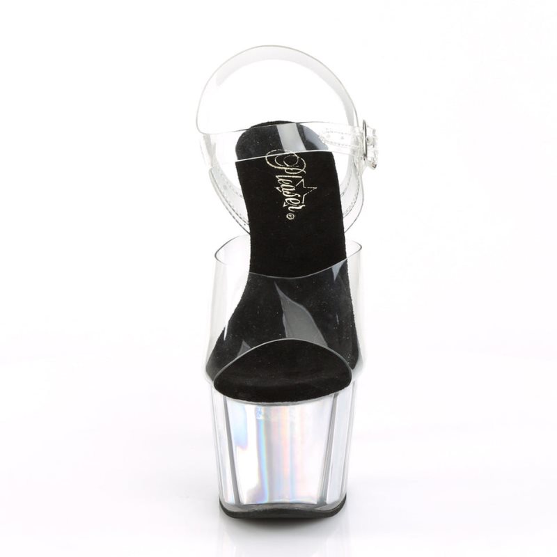Pleaser Adore-708HGI Hologram Hakken Dames Zilver | BELGIE BEIAWSPM