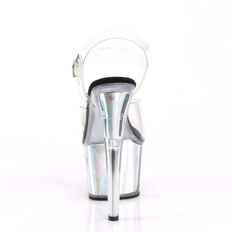 Pleaser Adore-708HGI Hologram Hakken Dames Zilver | BELGIE BEIAWSPM