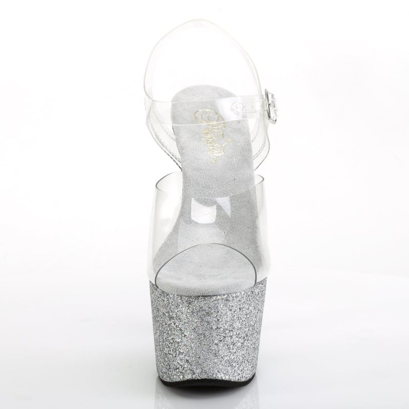 Pleaser Adore-708HMG Hakken Dames Zilver | BELGIE BEAKZUYX