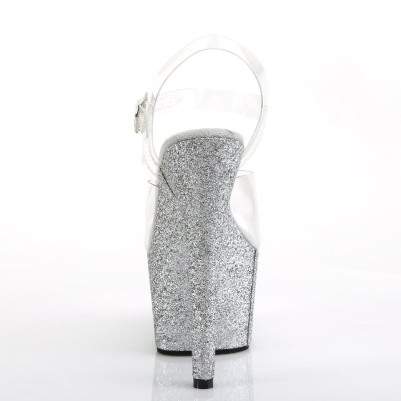 Pleaser Adore-708HMG Hakken Dames Zilver | BELGIE BEAKZUYX