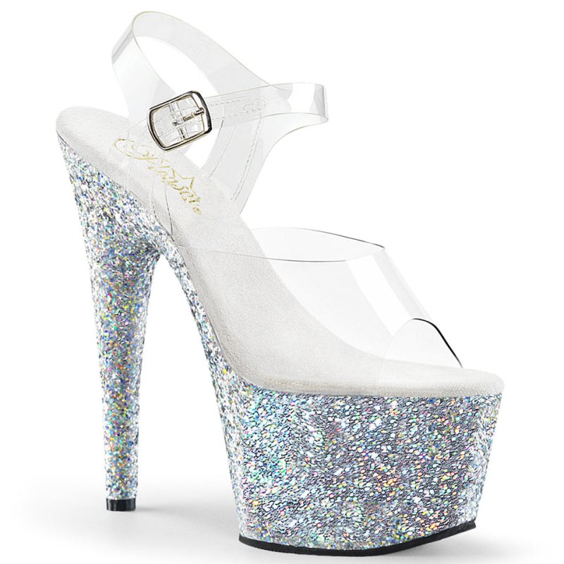 Pleaser Adore-708LG Hakken Dames Zilver | BELGIE BETHIUGW