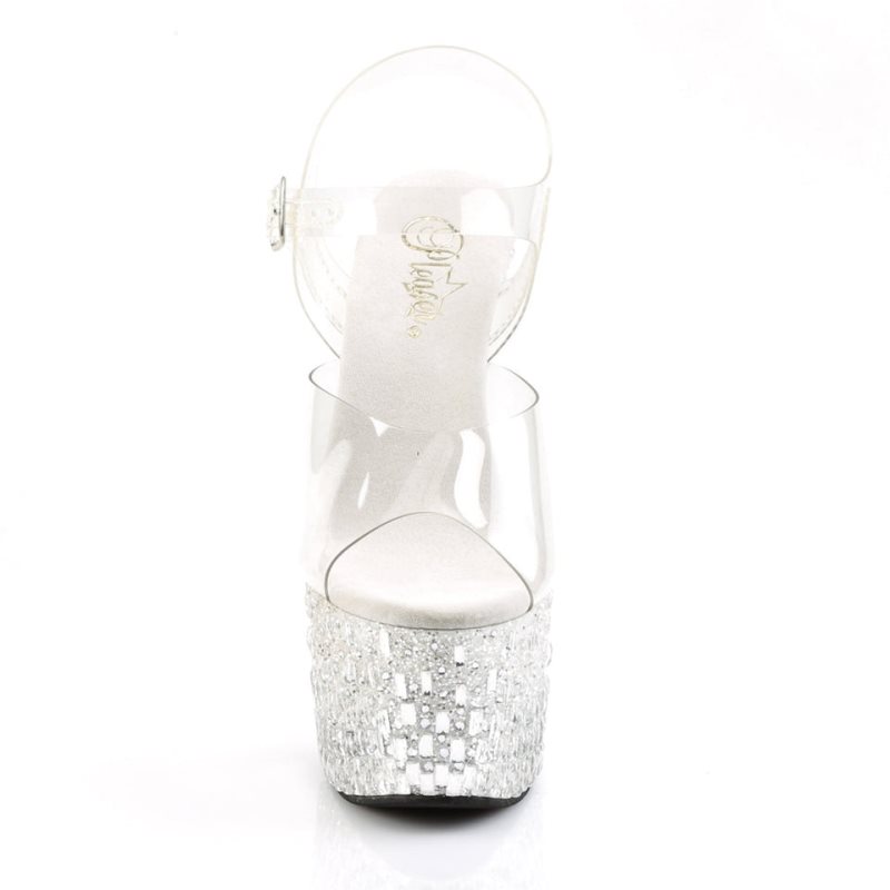 Pleaser Adore-708MR-5 Hakken Dames Zilver | BELGIE BEAVZMKJ