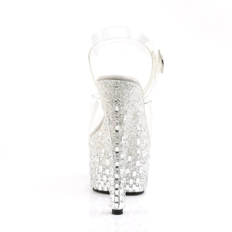 Pleaser Adore-708MR-5 Hakken Dames Zilver | BELGIE BEAVZMKJ