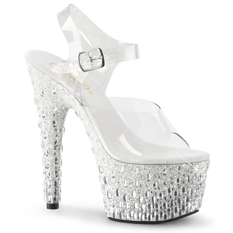 Pleaser Adore-708MR-5 Hakken Dames Zilver | BELGIE BEAVZMKJ