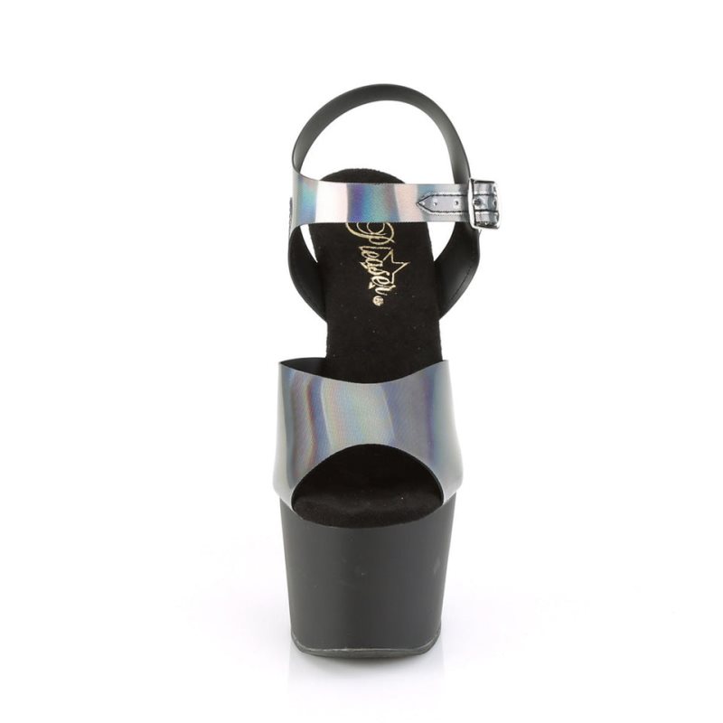 Pleaser Adore-708N-DT Hakken Dames Grijs Zwart | BELGIE BECDGLMI