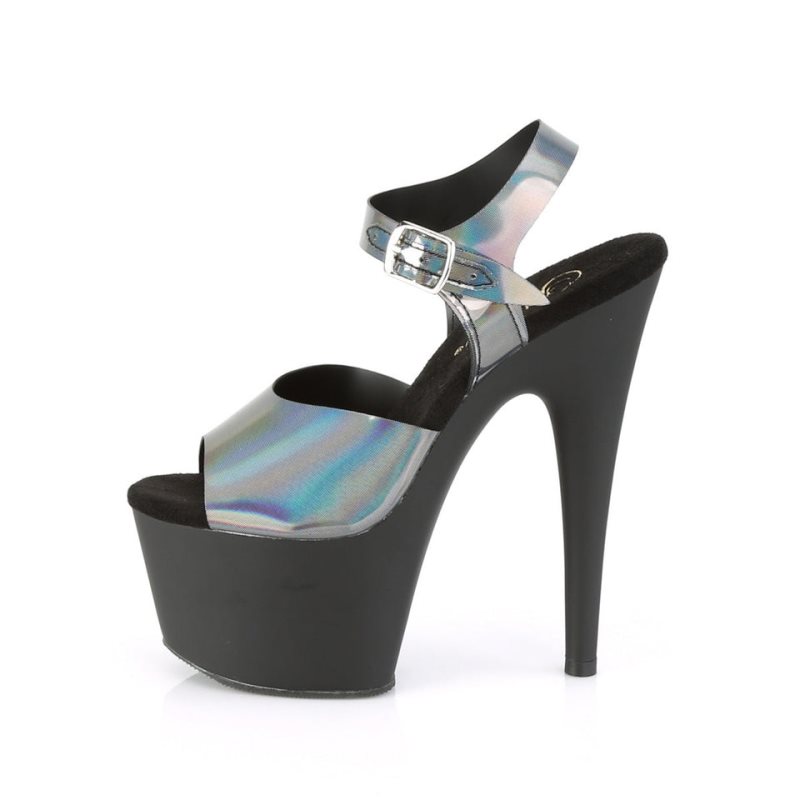 Pleaser Adore-708N-DT Hakken Dames Grijs Zwart | BELGIE BECDGLMI