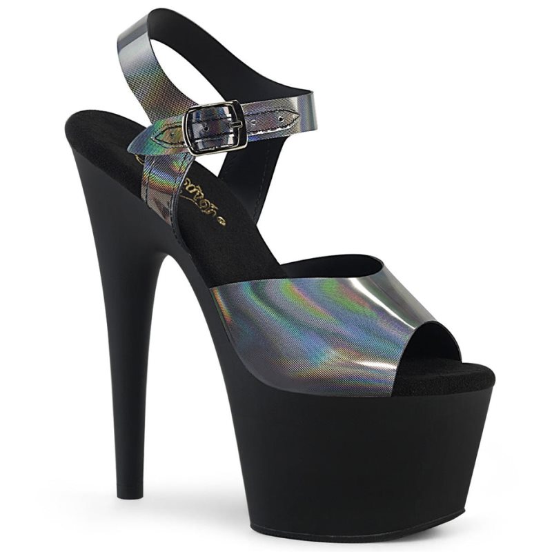 Pleaser Adore-708N-DT Hakken Dames Grijs Zwart | BELGIE BECDGLMI