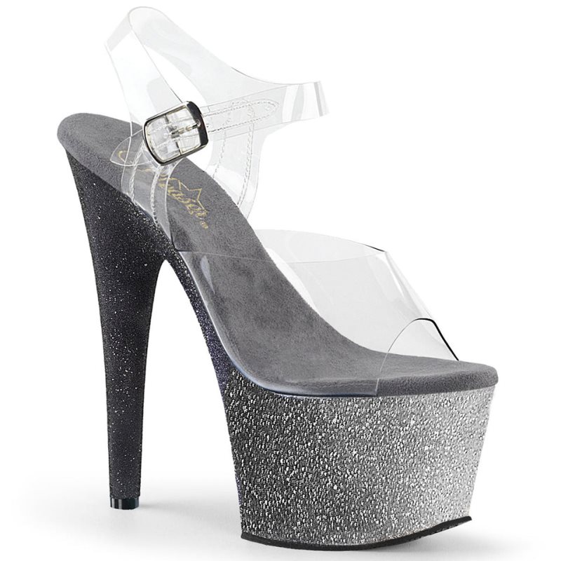 Pleaser Adore-708OMBRE Hakken Dames Zilver | BELGIE BEIKBVPM