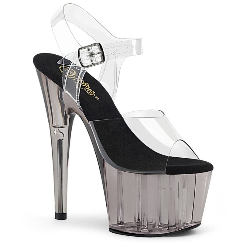 Pleaser Adore-708T Hakken Dames Grijs | BELGIE BEGRIWNP