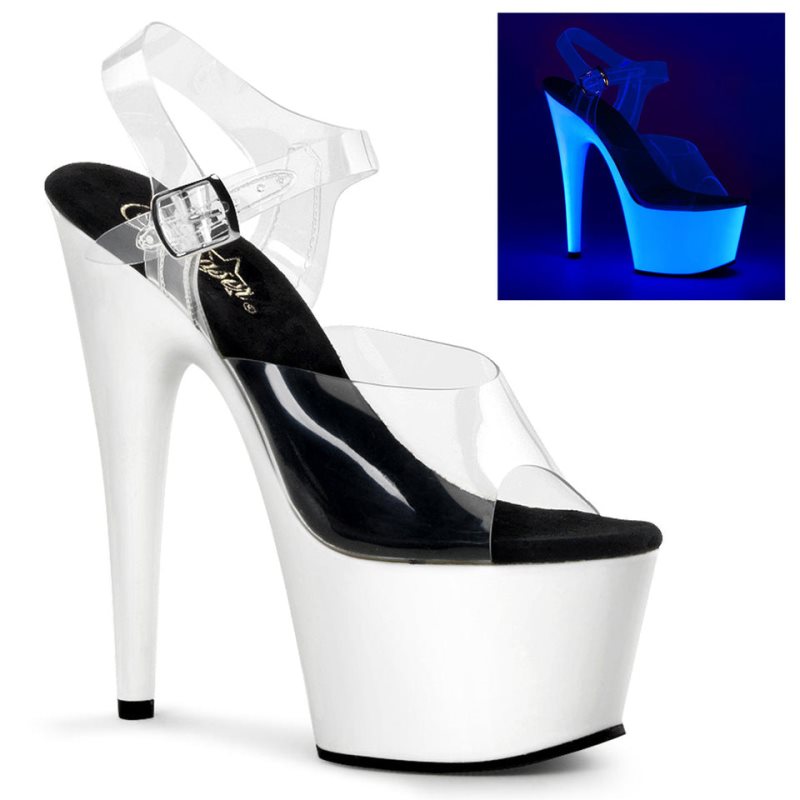 Pleaser Adore-708UV Hakken Dames Wit | BELGIE BEKAXIBD