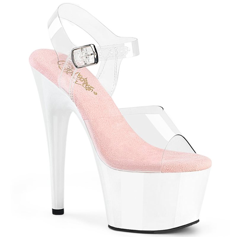 Pleaser Adore-708 Hakken Dames Roze Wit | BELGIE BESTDENG