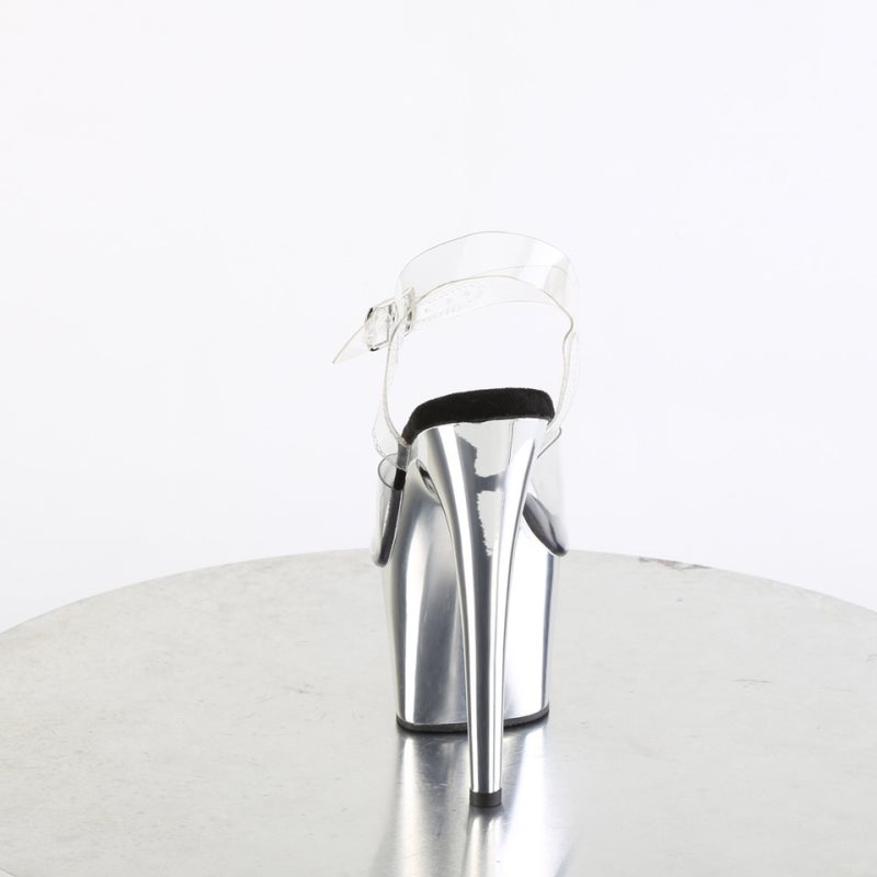 Pleaser Adore-708 Hakken Dames Zilver | BELGIE BEJFXGUZ