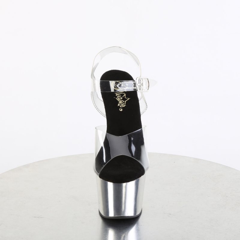 Pleaser Adore-708 Hakken Dames Zilver | BELGIE BEJFXGUZ