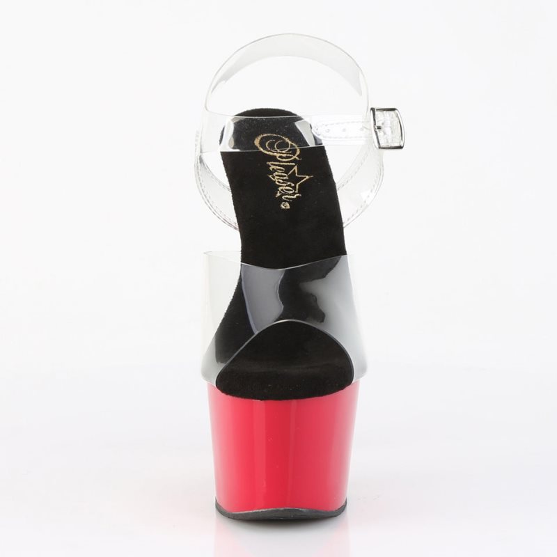 Pleaser Adore-708 Hakken Dames Zwart Rood | BELGIE BEHMKILQ
