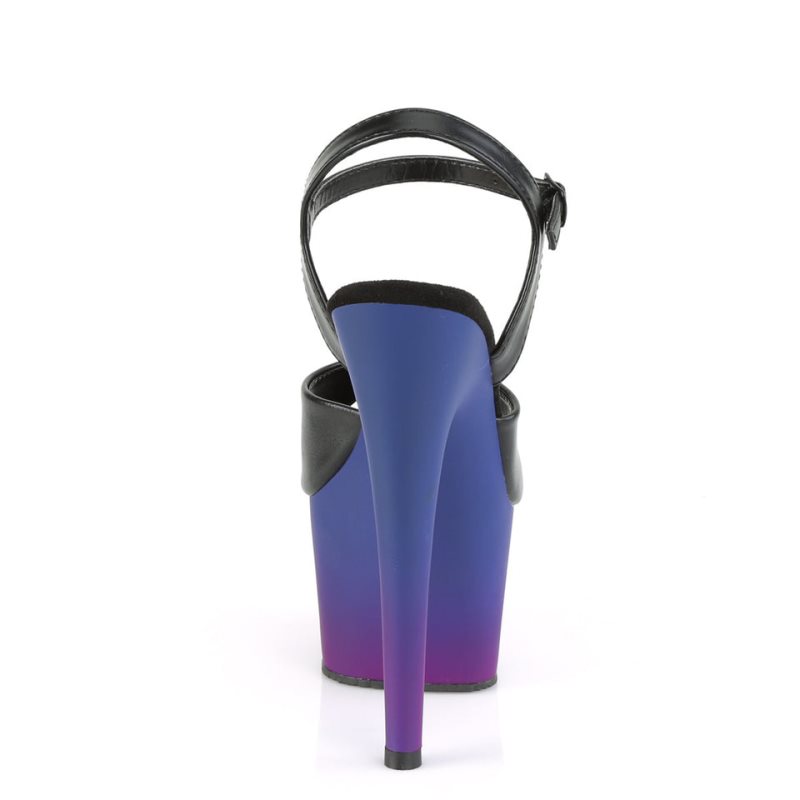 Pleaser Adore-709BP Vegan Leather Hakken Dames Zwart Blauw | BELGIE BEXVHAPZ