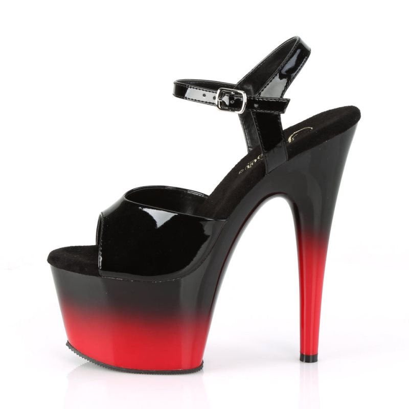 Pleaser Adore-709BR-H Hakken Dames Zwart Rood | BELGIE BENKAVCD
