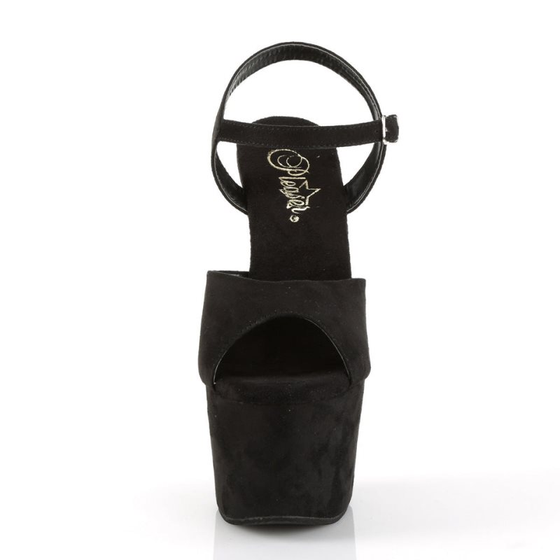Pleaser Adore-709FS Suede Hakken Dames Zwart | BELGIE BEBUQITM