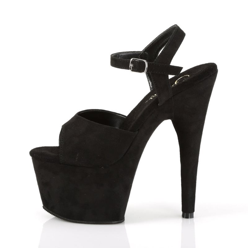 Pleaser Adore-709FS Suede Hakken Dames Zwart | BELGIE BEBUQITM