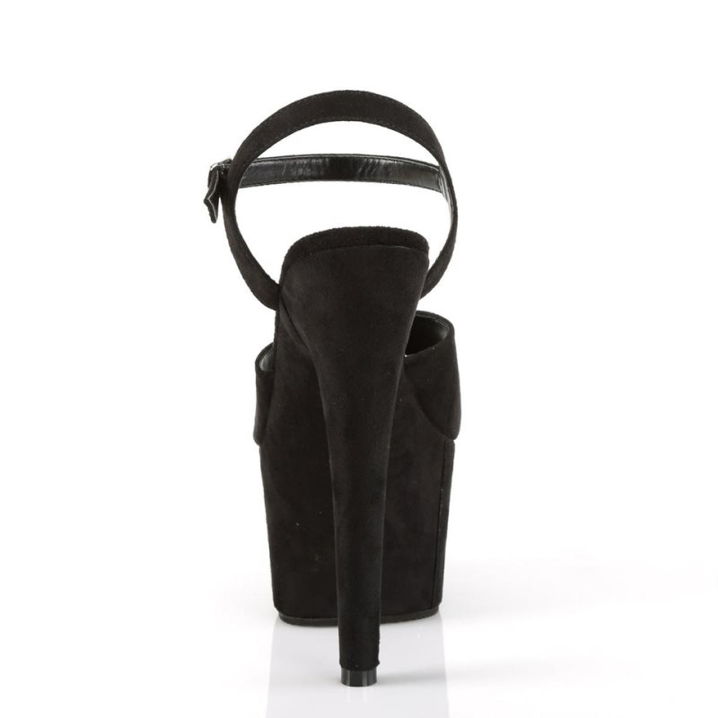 Pleaser Adore-709FS Suede Hakken Dames Zwart | BELGIE BEBUQITM