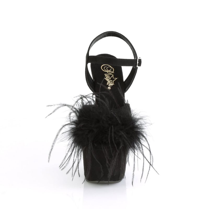 Pleaser Adore-709F Suede Hakken Dames Zwart | BELGIE BEITNVZE