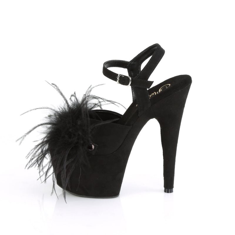 Pleaser Adore-709F Suede Hakken Dames Zwart | BELGIE BEITNVZE