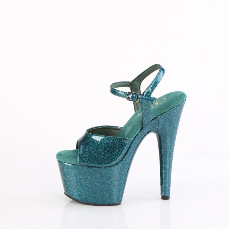 Pleaser Adore-709GP Hakken Dames Turquoise | BELGIE BEJWHQIP