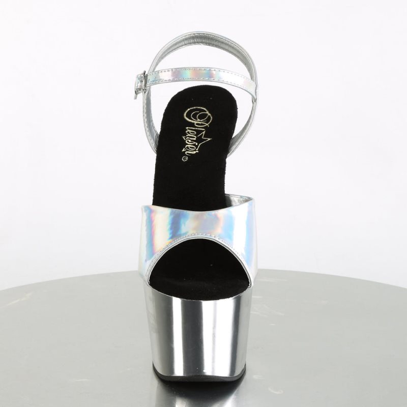 Pleaser Adore-709HGCH Hologram Hakken Dames Zilver | BELGIE BEYXLCQH