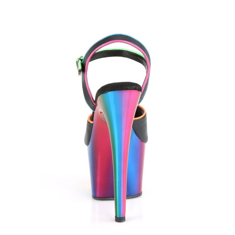 Pleaser Adore-709RC-02 Vegan Leather Hakken Dames Zwart Gekleurd | BELGIE BEMDEZVN